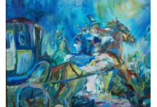 EMILIA Z DYLIŻANSEM 50 x 60cm, olej na płótnie