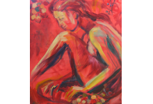AKT Z WINOGRONAMI akryl na płótnie, 67 x 80cm