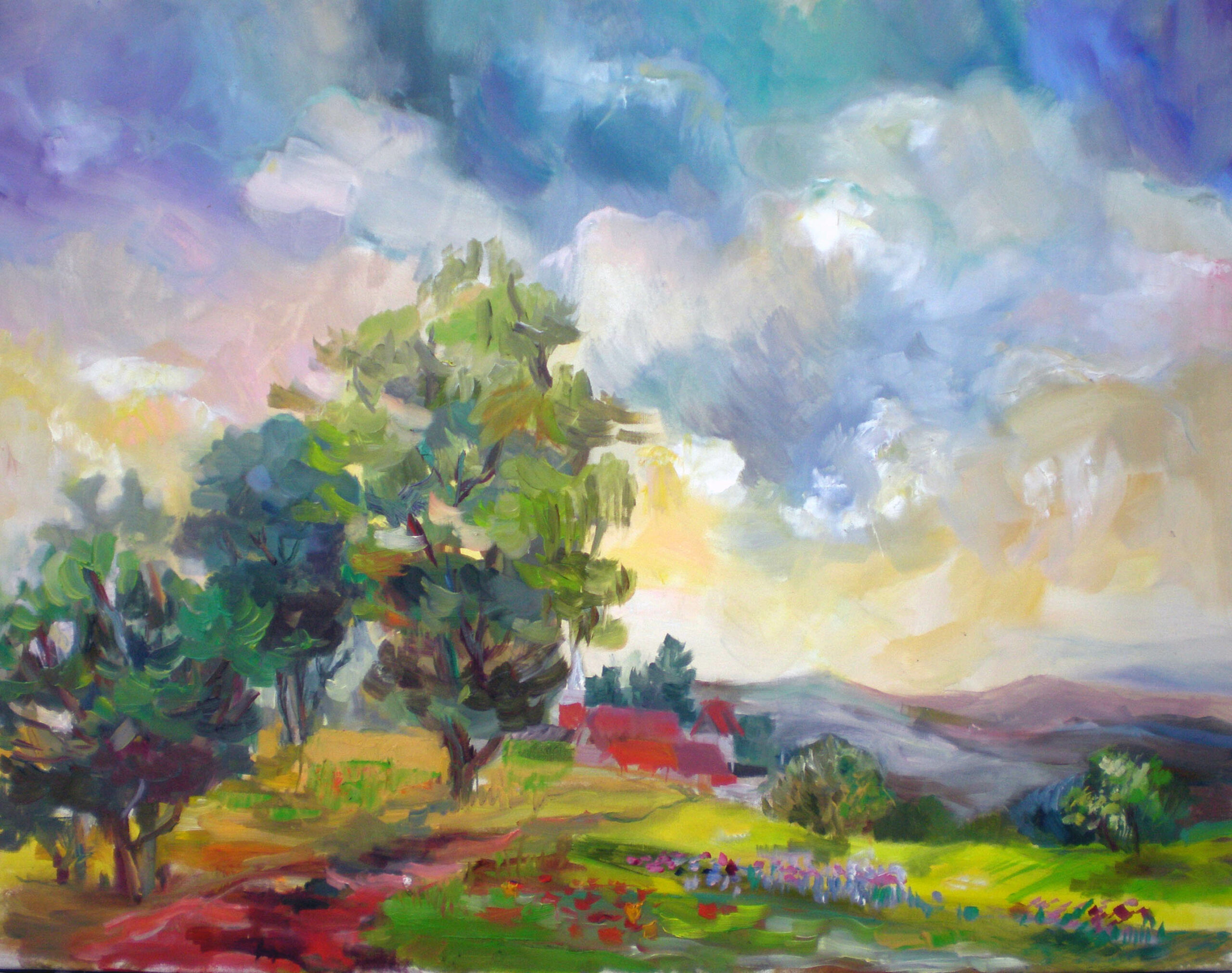 Pejzaż górski ,60x70 cm, olej na płótnie