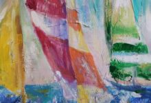 PASIASTE ŻAGLE akryl na płótnie 125x80 cm