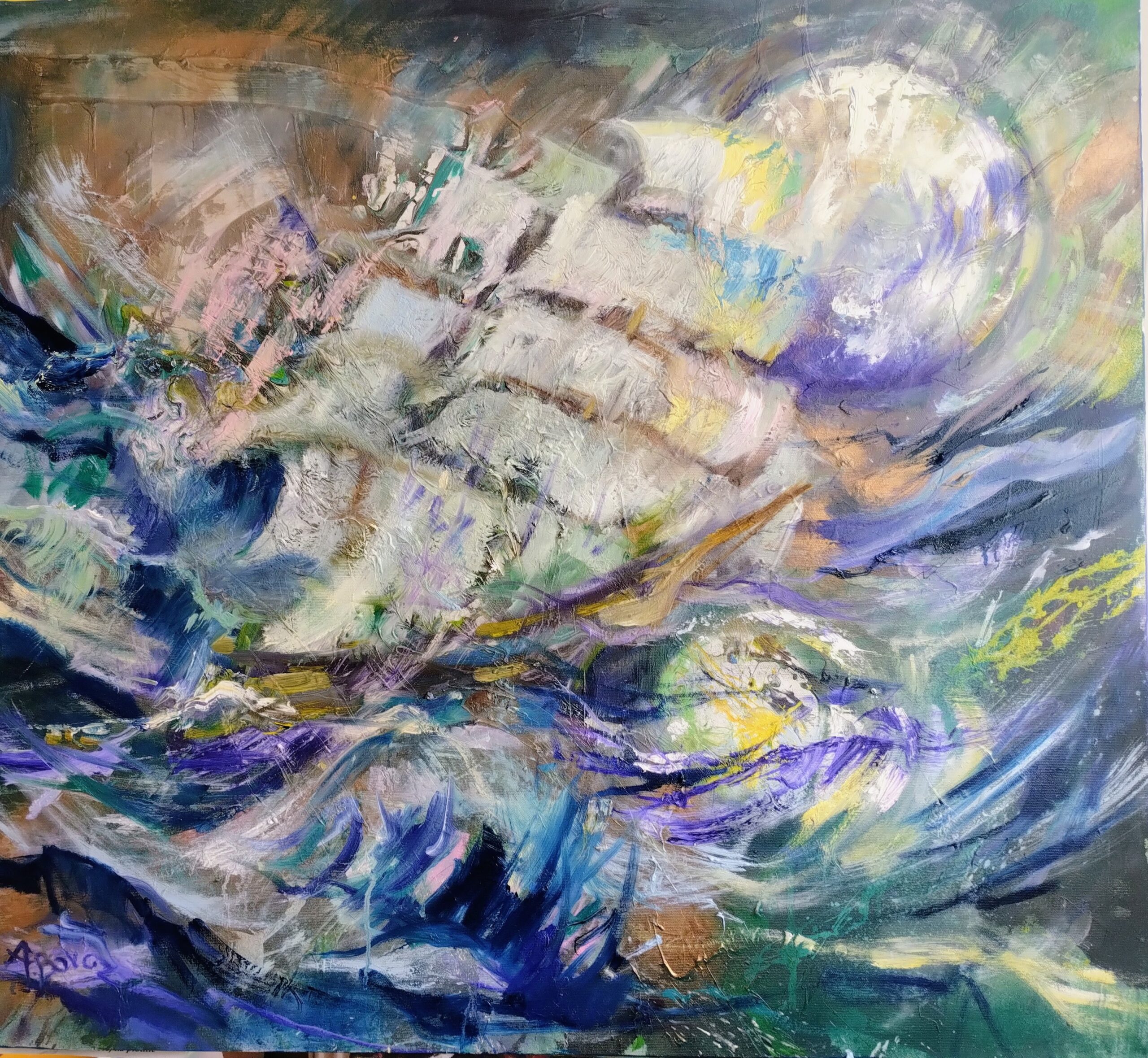 DO PORTU PRZEZNACZENIA olej na płótnie 88x80 cm