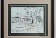 POCZTYLION Zuzanna Borcz, rys. tuszem 30x30 cm w oprawie