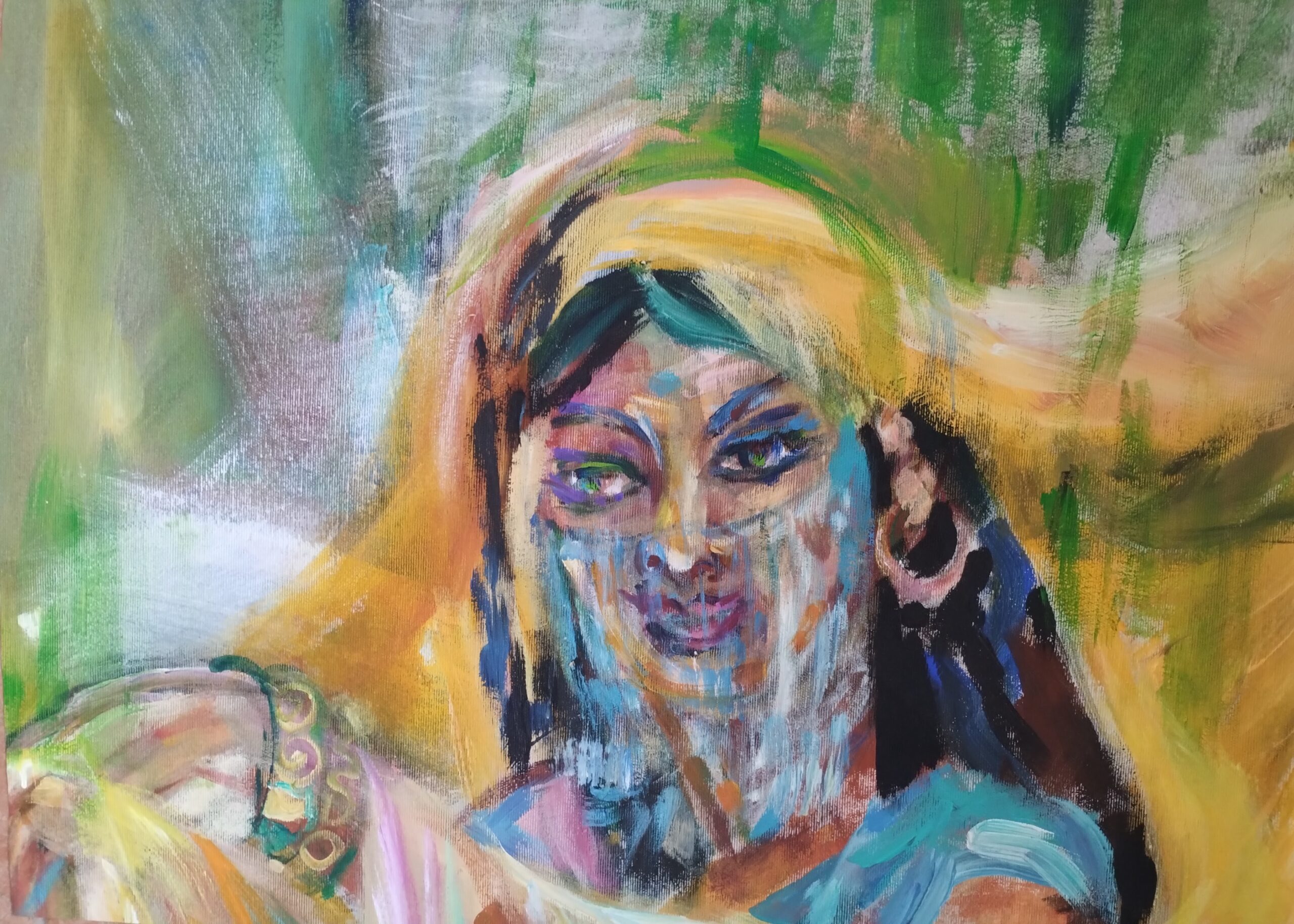 HINDUSKA TANCERKA olej na płótnie 45x70cm