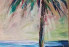 PALMA NA RAJSKIEJ PLAŻY 100x70cm, olej na płótnie