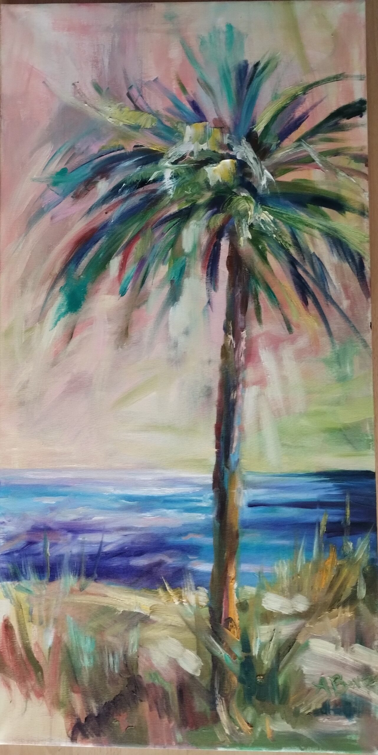 PALMA NA RAJSKIEJ PLAŻY 100x70cm, olej na płótnie