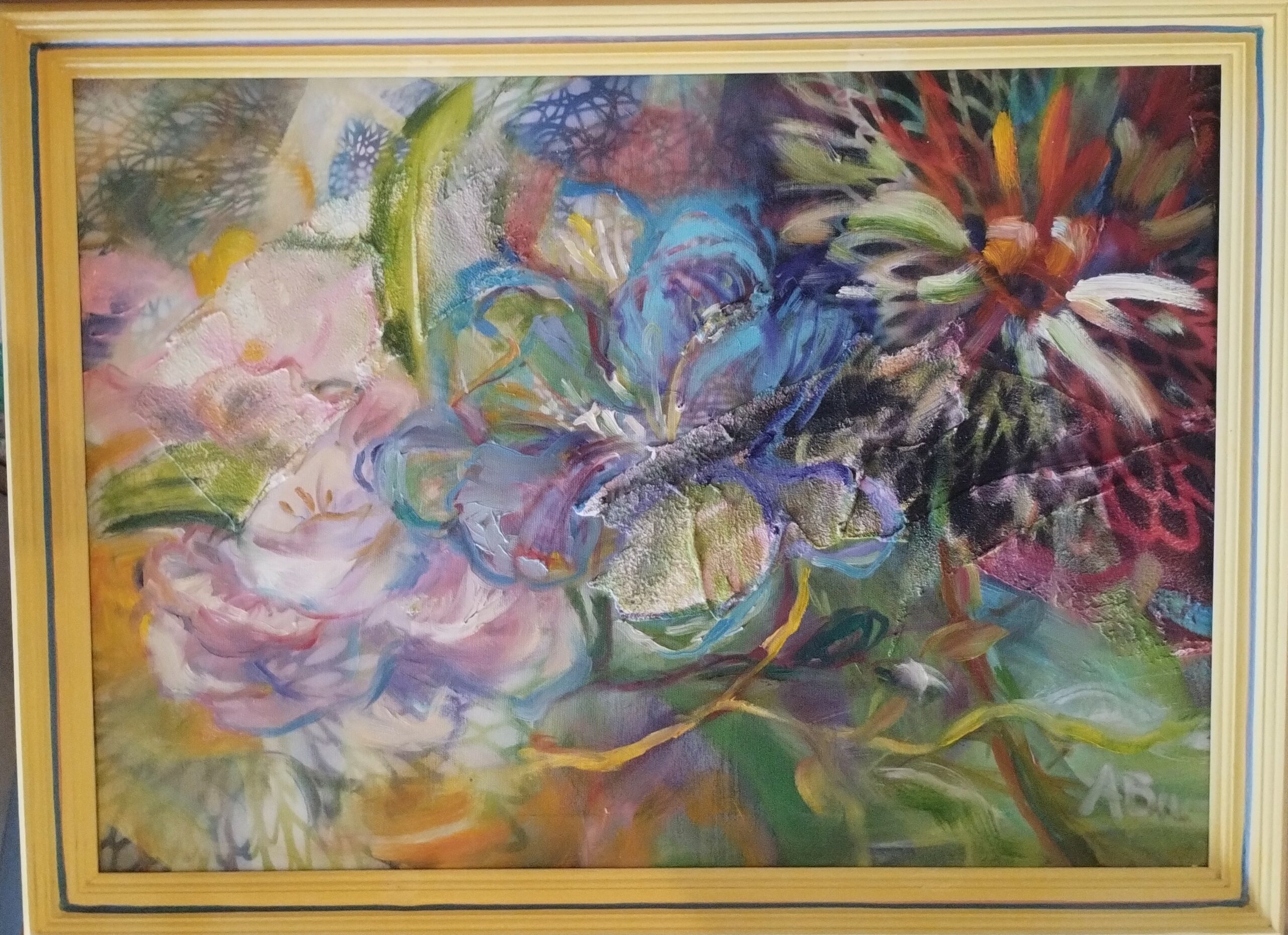 FREZJE I ASTRY olej na płótnie, 50x70