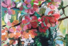 MIGDAŁOWIEC - POCZĄTEK LATA akryl na płótnie 50x40